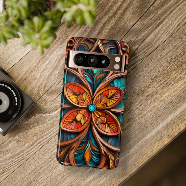 Wood Grain Flower iPhone | Samsung | Samsung Galaxy | Google Pixel - Cell Phone Tough Cases - Image 219