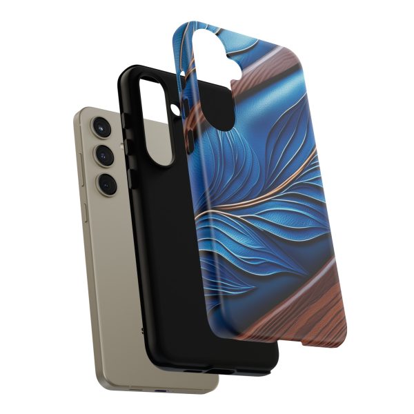 Blue Leather iPhone | Samsung | Samsung Galaxy | Google Pixel - Cell Phone Tough Cases - Image 204