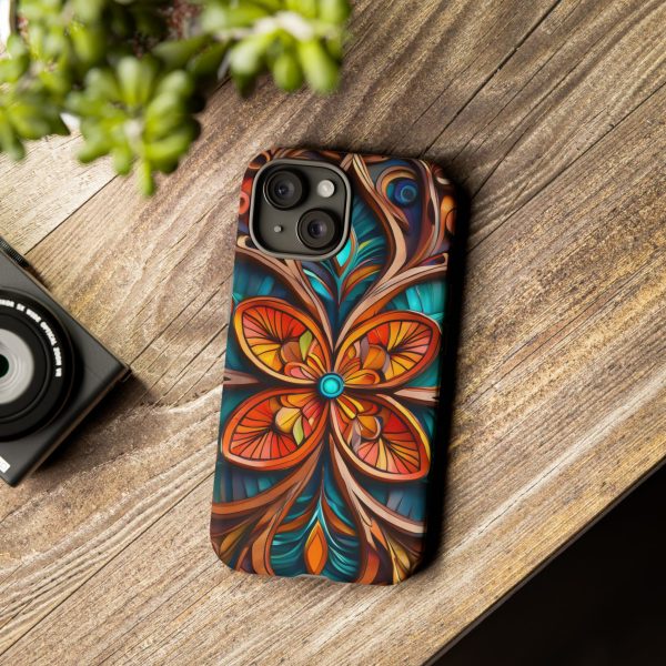 Wood Grain Flower iPhone | Samsung | Samsung Galaxy | Google Pixel - Cell Phone Tough Cases - Image 166