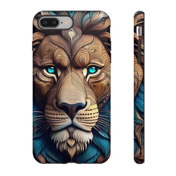 Wood Lion Art iPhone | Google Pixel - Cell Phone Tough Cases - Image 4