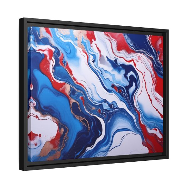 Red White and Blue TS3 Marble Matte Canvas, Black Frame - Image 14