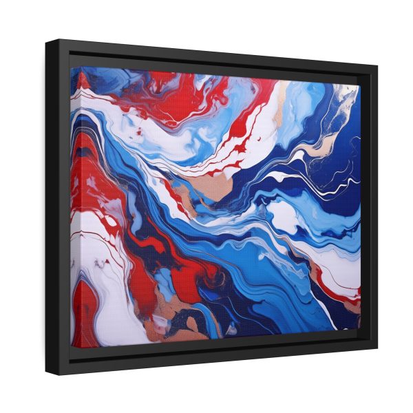 Red White and Blue TS2 Marble Matte Canvas, Black Frame - Image 6