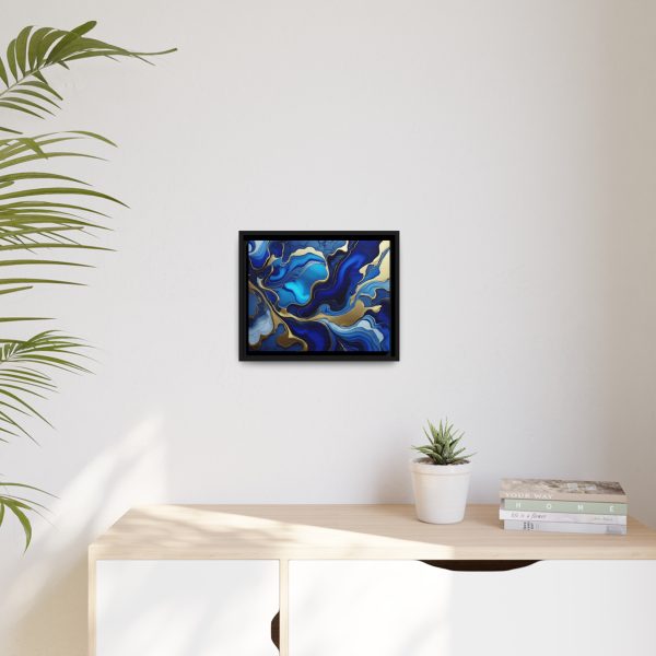 Royal Blue Gold RB1 Marble Matte Canvas, Black Frame - Image 7