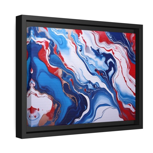 Red White and Blue TS3 Marble Matte Canvas, Black Frame - Image 2