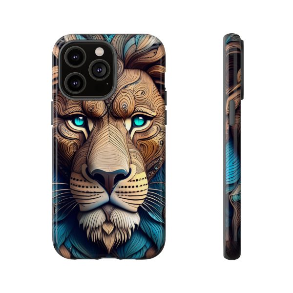 Wood Lion Art iPhone | Google Pixel - Cell Phone Tough Cases - Image 69