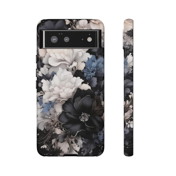 Black and White Flowers iPhone | Samsung | Samsung Galaxy | Google Pixel - Cell Phone Tough Cases - Image 65