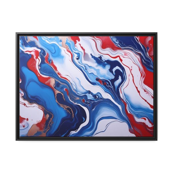 Red White and Blue TS3 Marble Matte Canvas, Black Frame - Image 25