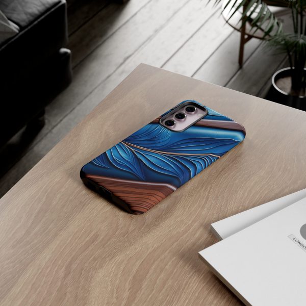 Blue Leather iPhone | Samsung | Samsung Galaxy | Google Pixel - Cell Phone Tough Cases - Image 129