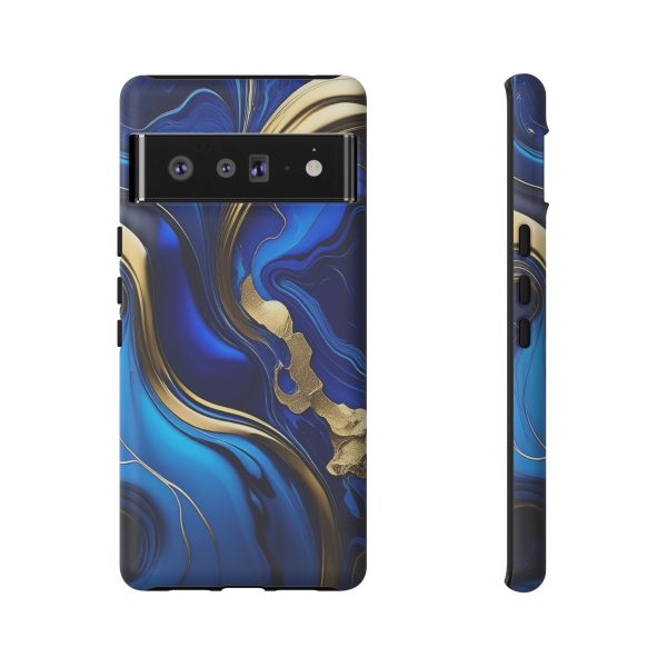 Royal Blue and Gold iPhone | Samsung | Samsung Galaxy | Google Pixel - Cell Phone Tough Cases - Image 157