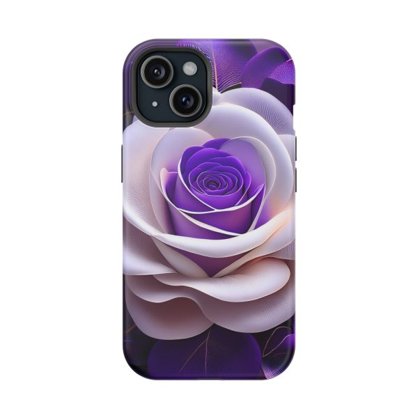 Purple and White Custom Magnetic Tough Case for iPhone - Dual Layer Protection with MagSafe® Compatibility - Matte or Glossy Finish - Image 86