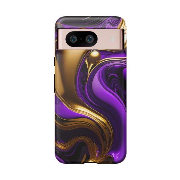 Purple and Gold Liquid iPhone | Samsung | Samsung Galaxy | Google Pixel - Cell Phone Tough Cases - Image 230