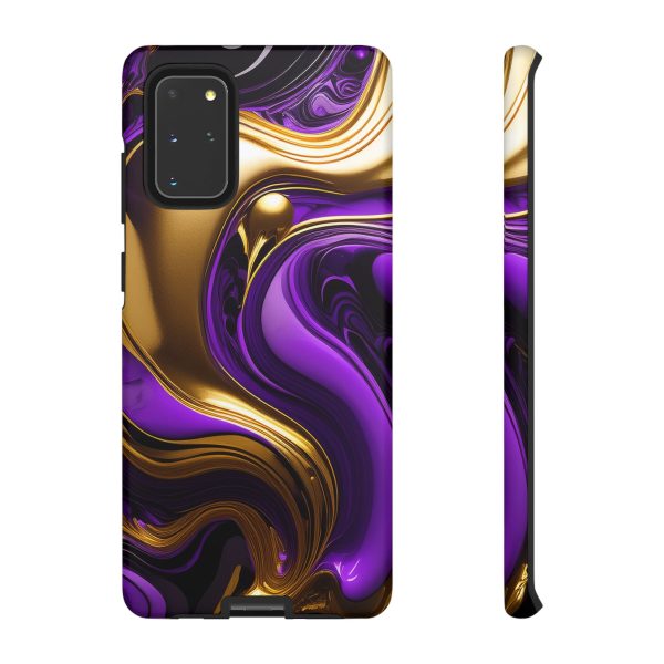 Purple and Gold Liquid iPhone | Samsung | Samsung Galaxy | Google Pixel - Cell Phone Tough Cases - Image 30