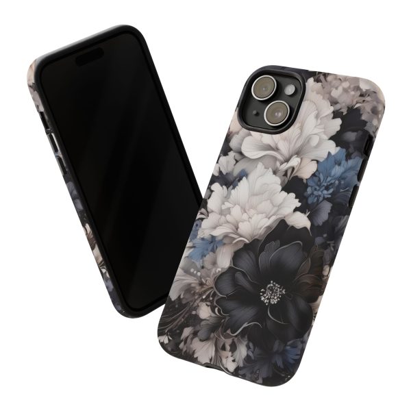 Black and White Flowers iPhone | Samsung | Samsung Galaxy | Google Pixel - Cell Phone Tough Cases - Image 171