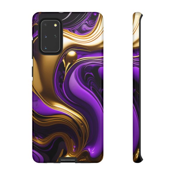 Purple and Gold Liquid iPhone | Samsung | Samsung Galaxy | Google Pixel - Cell Phone Tough Cases - Image 29