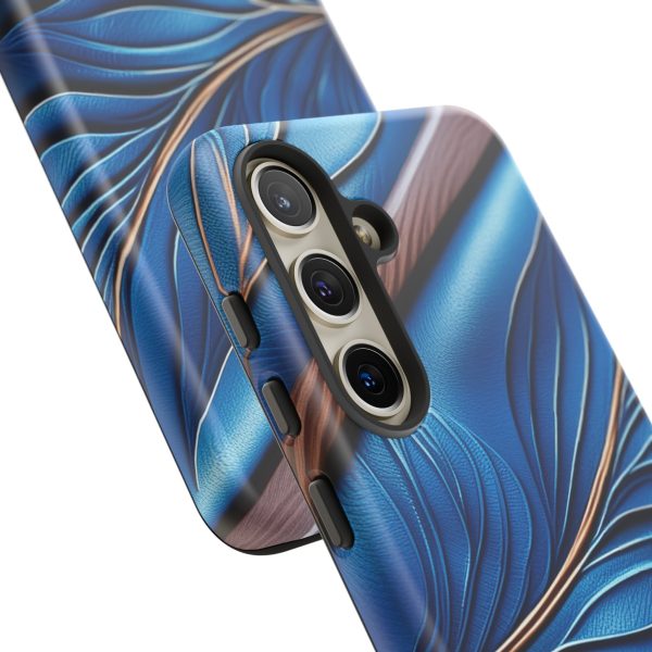 Blue Leather iPhone | Samsung | Samsung Galaxy | Google Pixel - Cell Phone Tough Cases - Image 192