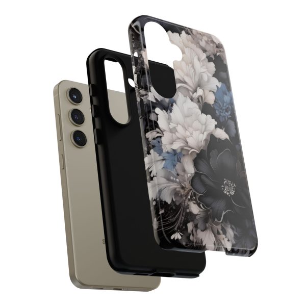 Black and White Flowers iPhone | Samsung | Samsung Galaxy | Google Pixel - Cell Phone Tough Cases - Image 188