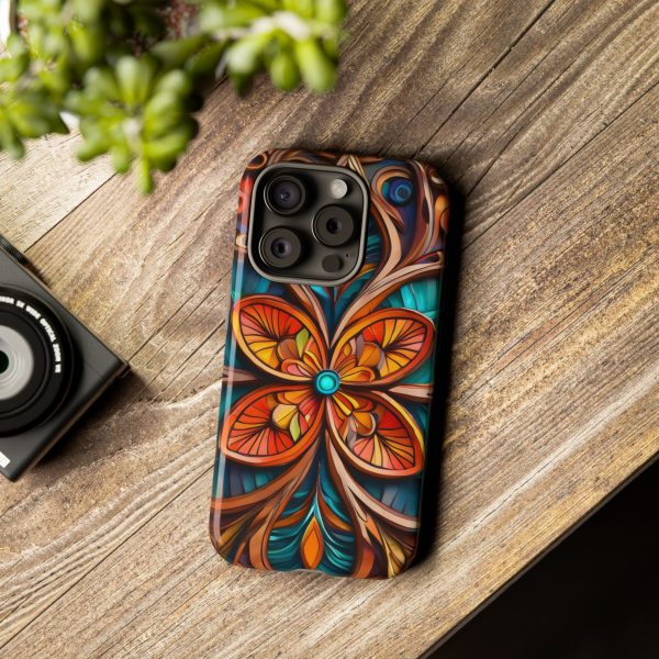 Wood Grain Flower iPhone | Samsung | Samsung Galaxy | Google Pixel - Cell Phone Tough Cases - Image 175