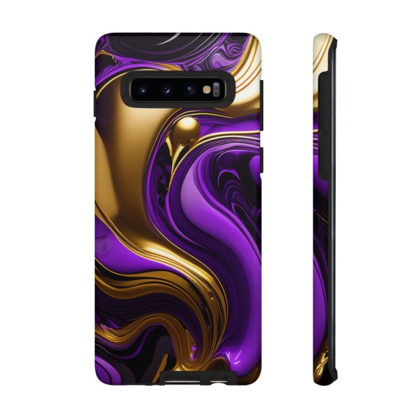 Purple and Gold Liquid iPhone | Samsung | Samsung Galaxy | Google Pixel - Cell Phone Tough Cases - Image 18