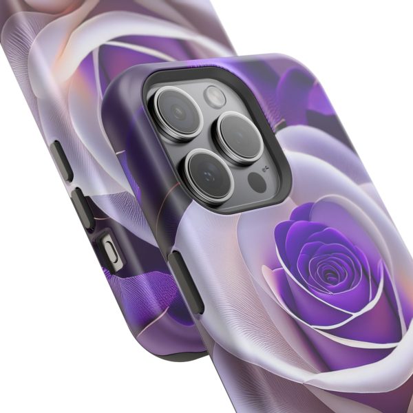 Purple and White Custom Magnetic Tough Case for iPhone - Dual Layer Protection with MagSafe® Compatibility - Matte or Glossy Finish - Image 118