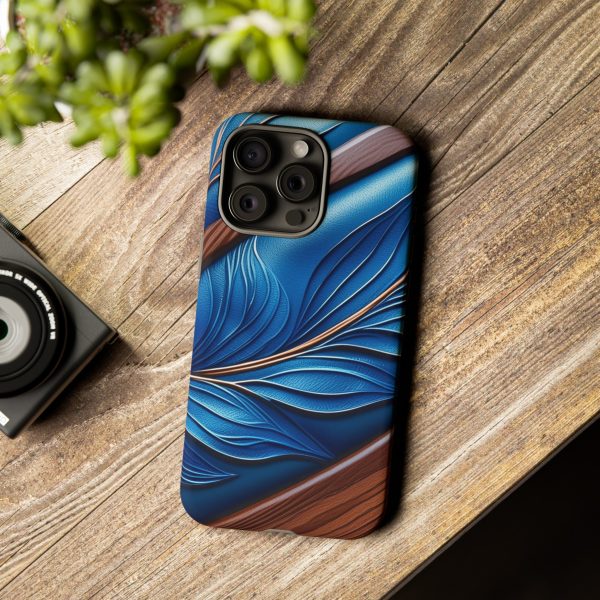 Blue Leather iPhone | Samsung | Samsung Galaxy | Google Pixel - Cell Phone Tough Cases - Image 182