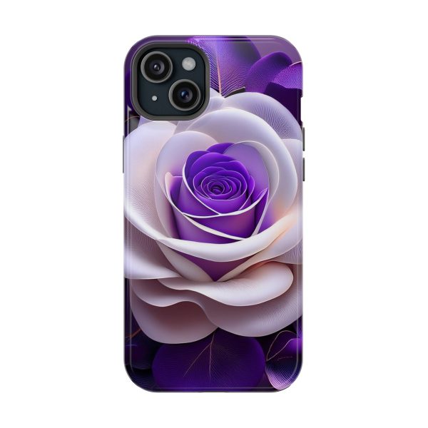 Purple and White Custom Magnetic Tough Case for iPhone - Dual Layer Protection with MagSafe® Compatibility - Matte or Glossy Finish - Image 101