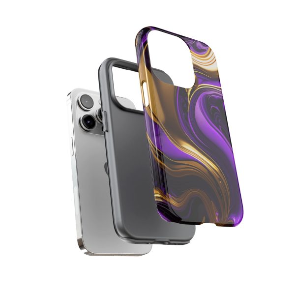 Purple and Gold Liquid iPhone | Samsung | Samsung Galaxy | Google Pixel - Cell Phone Tough Cases - Image 99