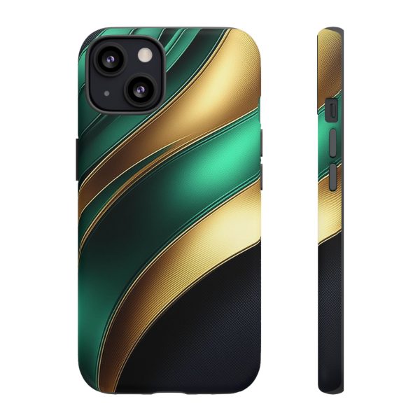 Green and Gold iPhone | Samsung | Samsung Galaxy | Google Pixel - Cell Phone Tough Cases - Image 39