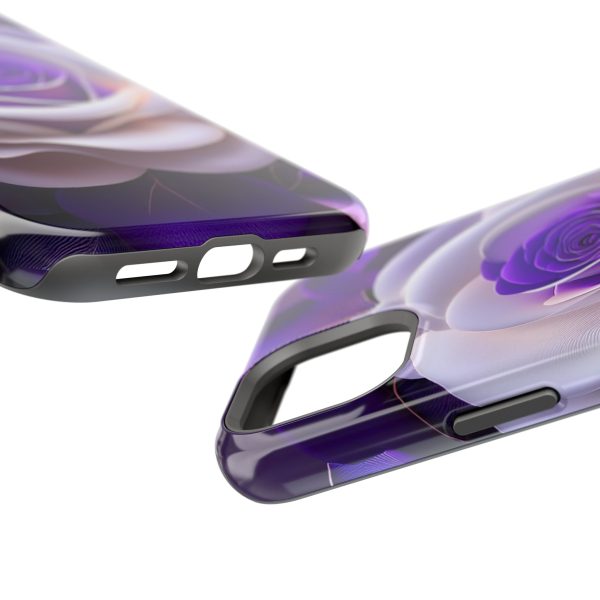 Purple and White Custom Magnetic Tough Case for iPhone - Dual Layer Protection with MagSafe® Compatibility - Matte or Glossy Finish - Image 104