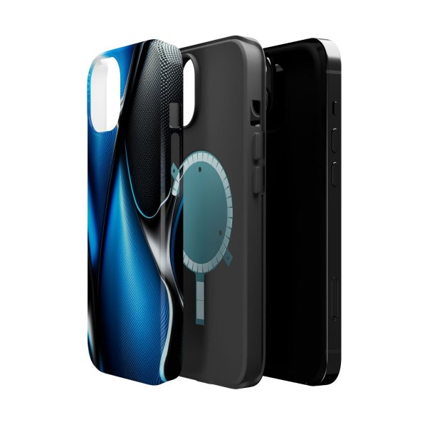 Blue Carbon Custom Magnetic Tough Case for iPhone - Dual Layer Protection with MagSafe® Compatibility - Matte or Glossy Finish - Image 2