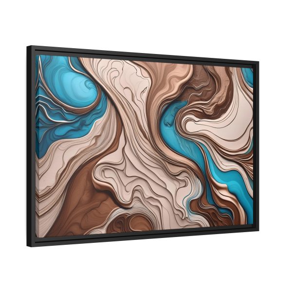 Brown and Teal Abstract BT1 Matte Canvas, Black Frame - Image 22