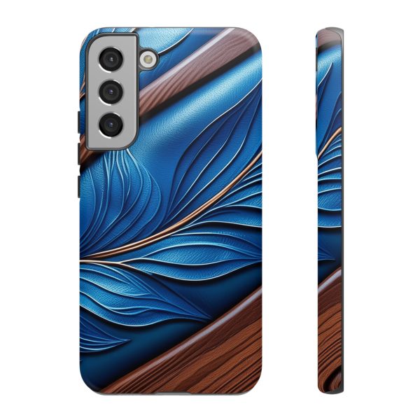 Blue Leather iPhone | Samsung | Samsung Galaxy | Google Pixel - Cell Phone Tough Cases - Image 84