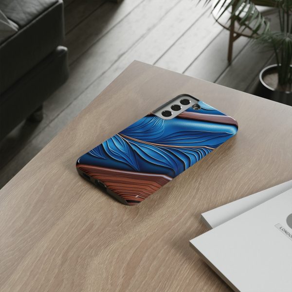 Blue Leather iPhone | Samsung | Samsung Galaxy | Google Pixel - Cell Phone Tough Cases - Image 81