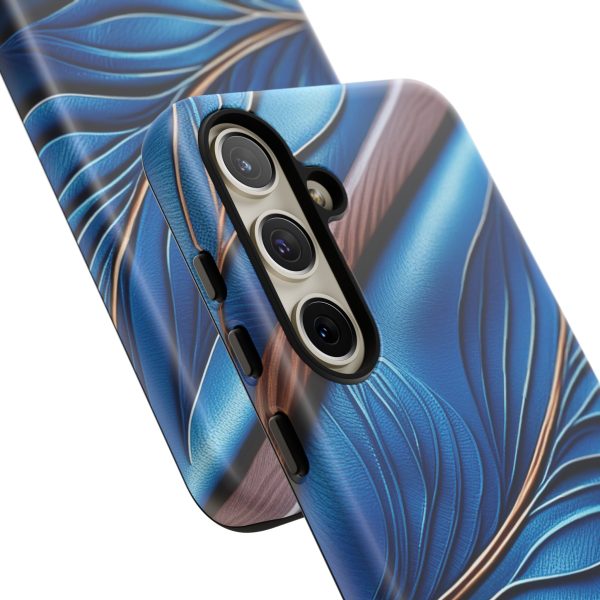 Blue Leather iPhone | Samsung | Samsung Galaxy | Google Pixel - Cell Phone Tough Cases - Image 202