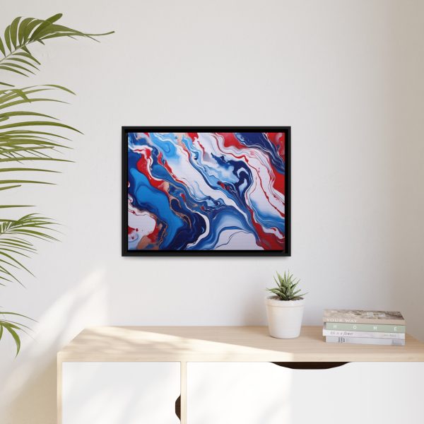 Red White and Blue TS3 Marble Matte Canvas, Black Frame - Image 19