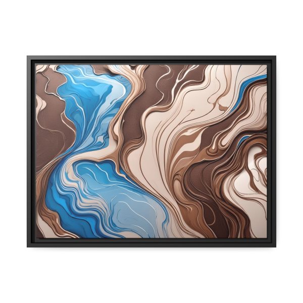 Brown and Teal Abstract BT3 Matte Canvas, Black Frame - Image 17