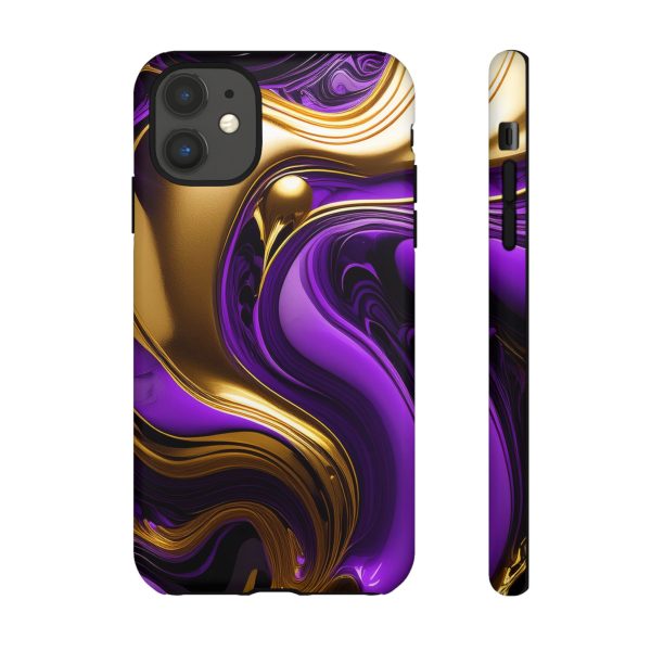 Purple and Gold Liquid iPhone | Samsung | Samsung Galaxy | Google Pixel - Cell Phone Tough Cases - Image 20