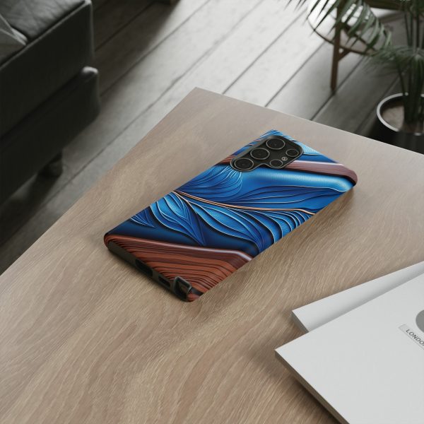 Blue Leather iPhone | Samsung | Samsung Galaxy | Google Pixel - Cell Phone Tough Cases - Image 87