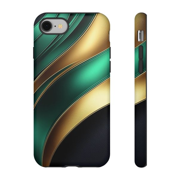 Green and Gold iPhone | Samsung | Samsung Galaxy | Google Pixel - Cell Phone Tough Cases - Image 2