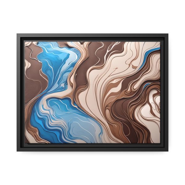 Brown and Teal Abstract BT3 Matte Canvas, Black Frame - Image 9