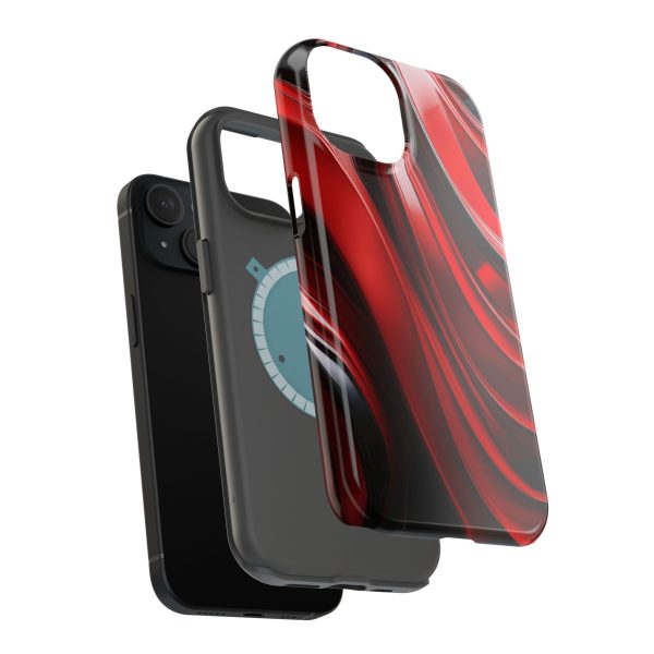 Red and Black Custom Magnetic Tough Case for iPhone - Dual Layer Protection with MagSafe® Compatibility - Matte or Glossy Finish - Image 82