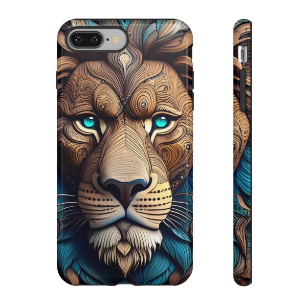 Wood Lion Art iPhone | Google Pixel - Cell Phone Tough Cases - Image 3