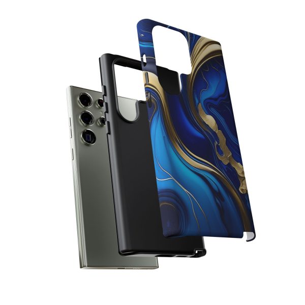 Royal Blue and Gold iPhone | Samsung | Samsung Galaxy | Google Pixel - Cell Phone Tough Cases - Image 143