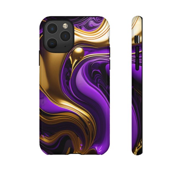 Purple and Gold Liquid iPhone | Samsung | Samsung Galaxy | Google Pixel - Cell Phone Tough Cases - Image 21