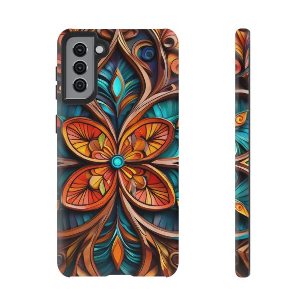 Wood Grain Flower iPhone | Samsung | Samsung Galaxy | Google Pixel - Cell Phone Tough Cases - Image 55