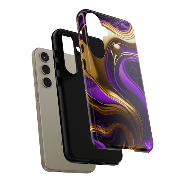 Purple and Gold Liquid iPhone | Samsung | Samsung Galaxy | Google Pixel - Cell Phone Tough Cases - Image 188