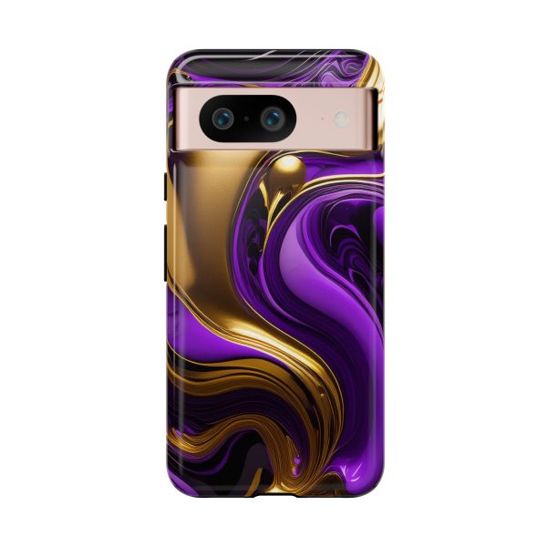 Purple and Gold Liquid iPhone | Samsung | Samsung Galaxy | Google Pixel - Cell Phone Tough Cases - Image 225