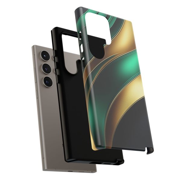 Green and Gold iPhone | Samsung | Samsung Galaxy | Google Pixel - Cell Phone Tough Cases - Image 213