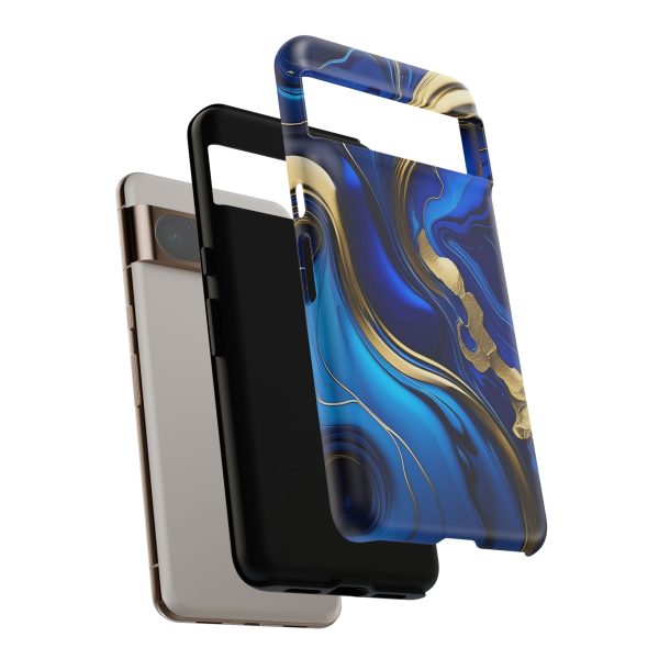 Royal Blue and Gold iPhone | Samsung | Samsung Galaxy | Google Pixel - Cell Phone Tough Cases - Image 223