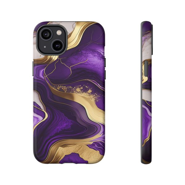 Purple and Gold iPhone | Samsung | Samsung Galaxy | Google Pixel - Cell Phone Tough Cases - Image 109