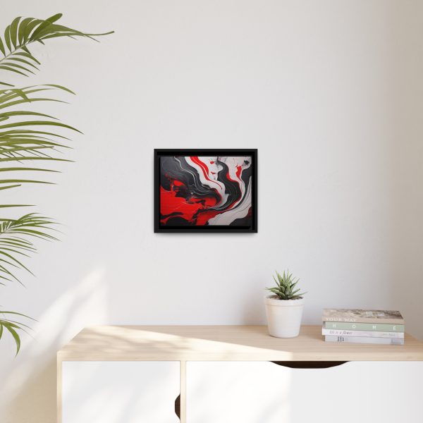 Red and Black Abstract 1 Matte Canvas, Black Frame - Image 7